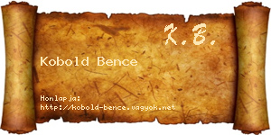 Kobold Bence névjegykártya